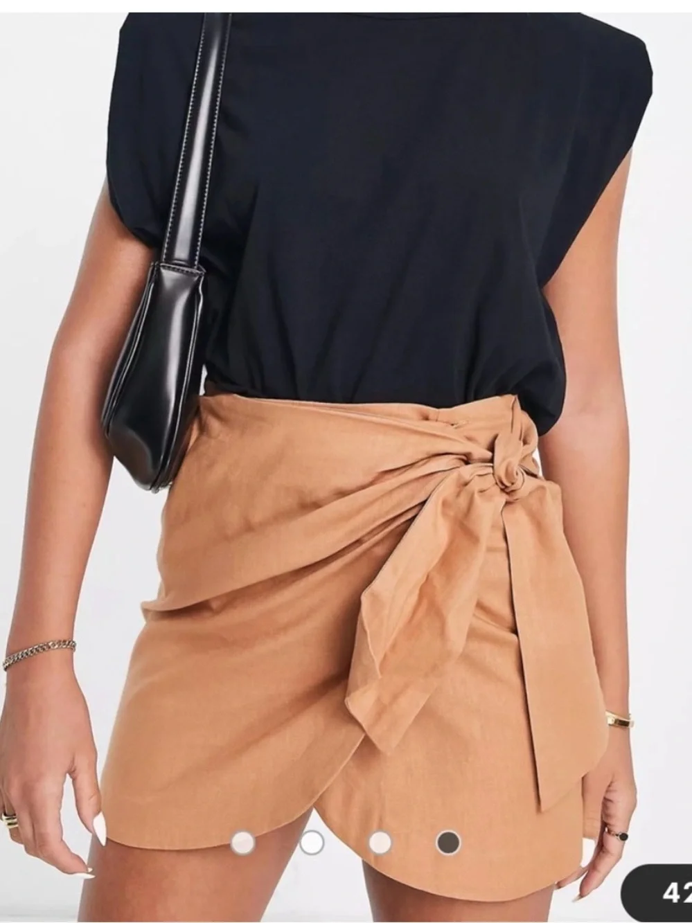 ASOS Dusty Rose Tie-Waist Mini Skirt